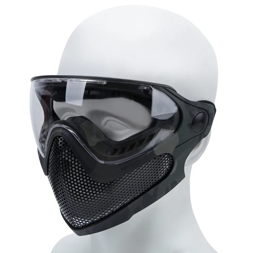 Protección facial táctica con lentes intercambiables para tiro