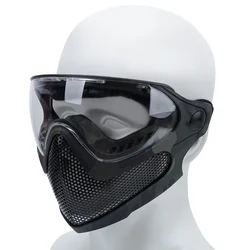 Protección facial táctica con lentes intercambiables para tiro