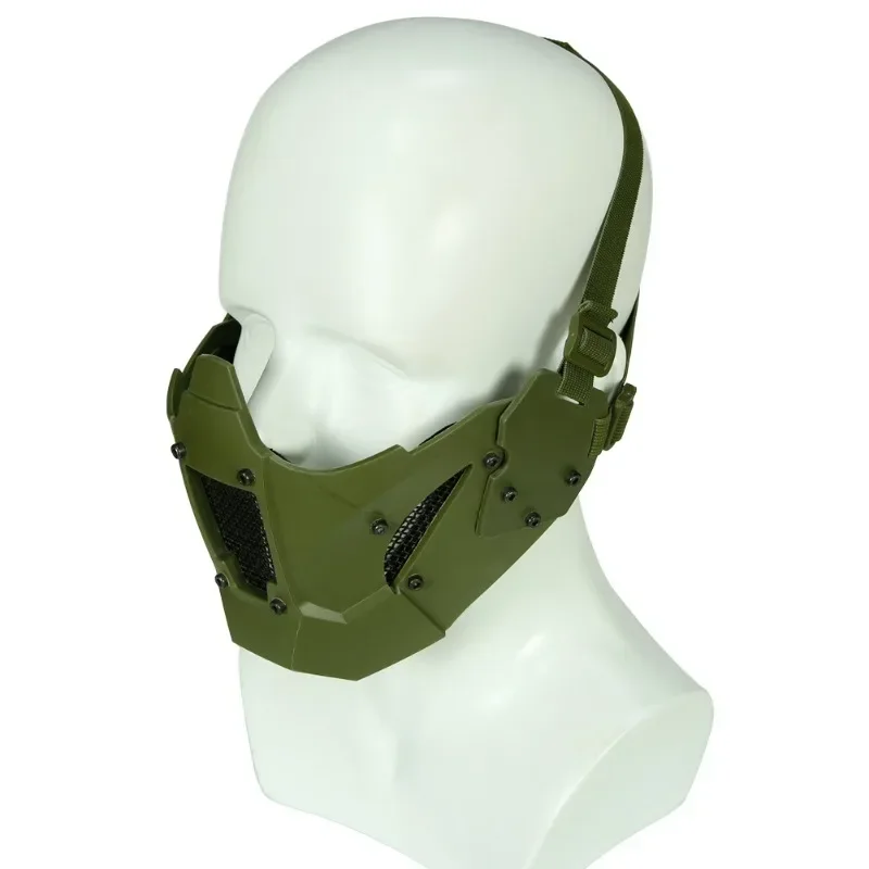 Máscara táctica media cara malla camuflaje para Airsoft y Paintball
