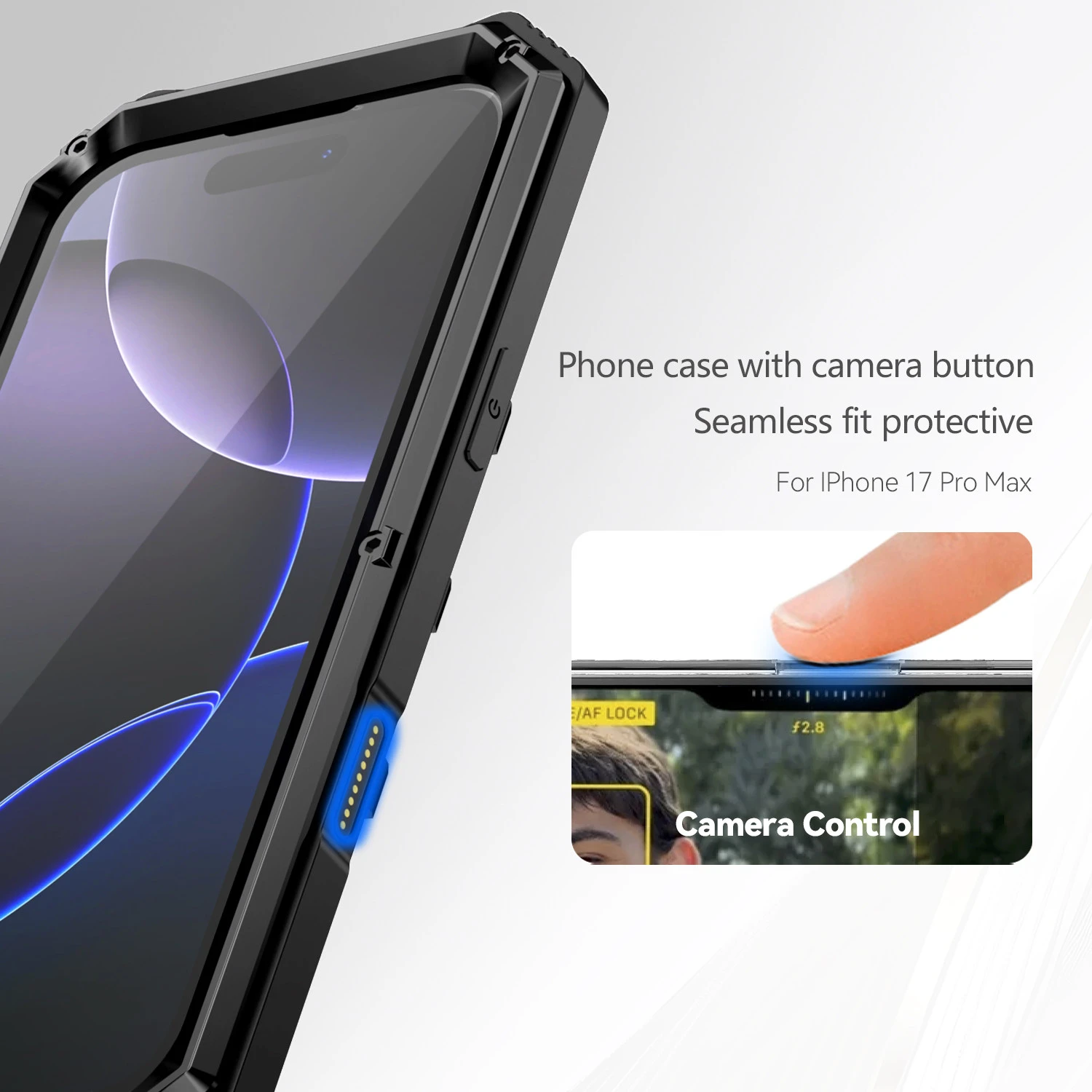 Funda táctica antigolpes para iPhone 17 Pro Max con botón cámara - imagen 2