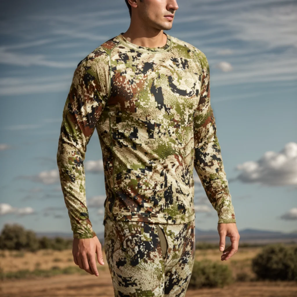 Camiseta térmica manga larga caza y pesca camuflaje secado rápido