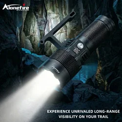 Linterna LED táctica recargable USB, aluminio resistente, para exterior