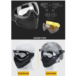 Máscara táctica Airsoft cara completa malla acero para casco