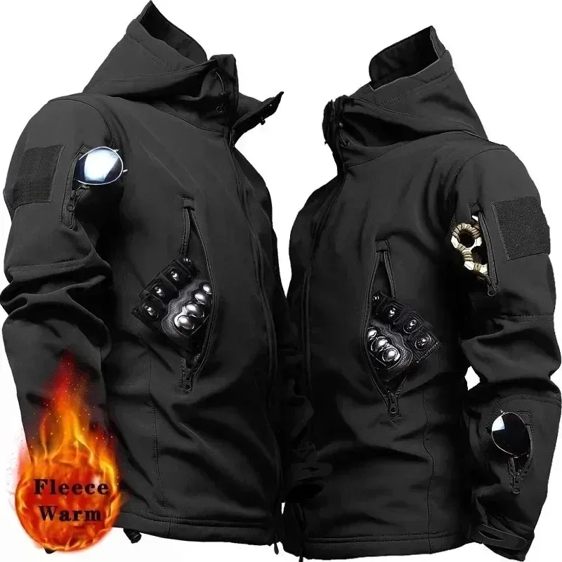 Chaqueta táctica concha suave capucha impermeable piel de tiburón - imagen 4