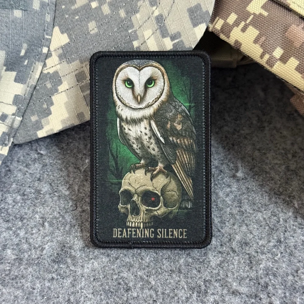 Parche táctico moral búho calavera con velcro gancho y bucle - imagen 3