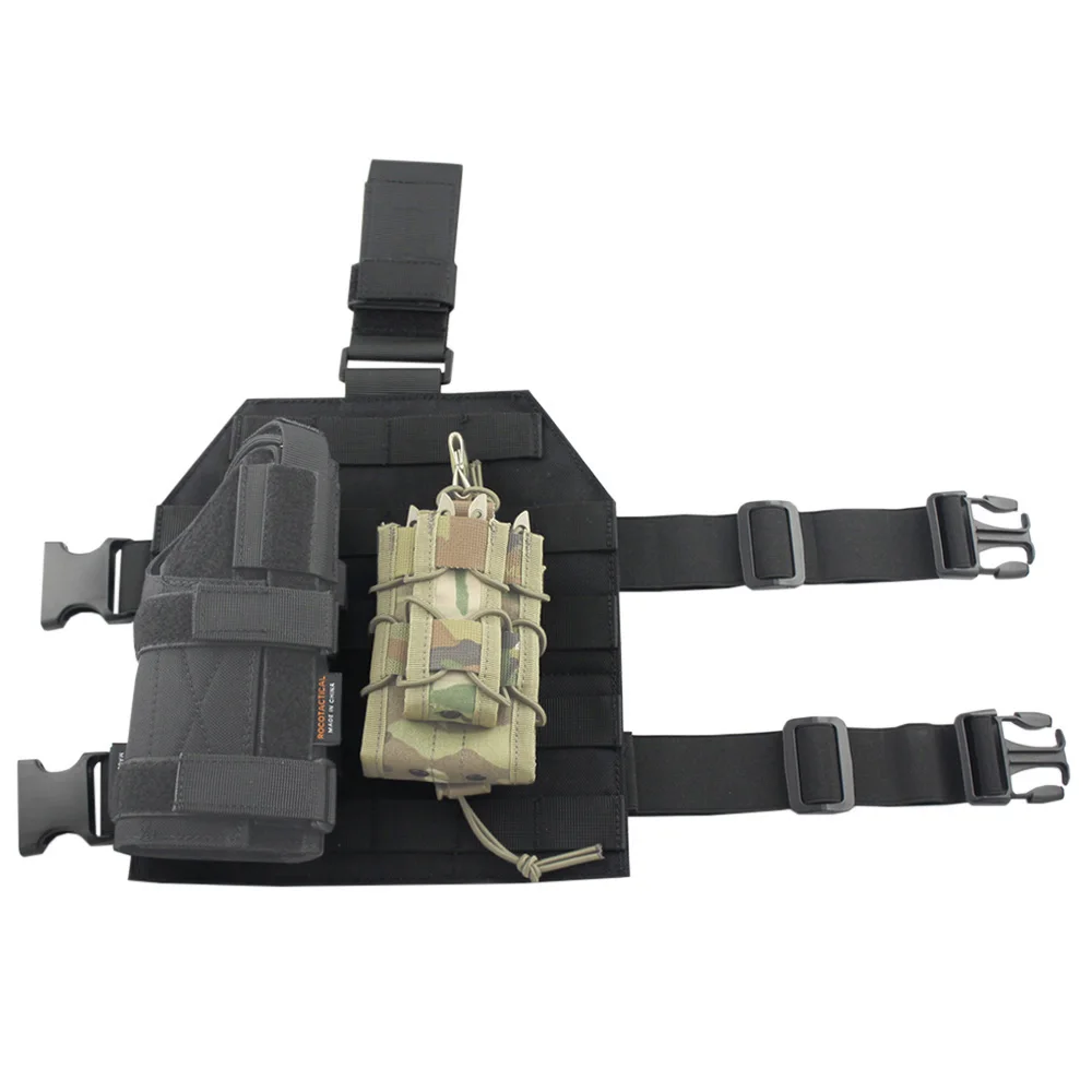 VULPO 1000D Nylon táctico Molle plataforma pierna caída pistola funda negro caqui - imagen 4