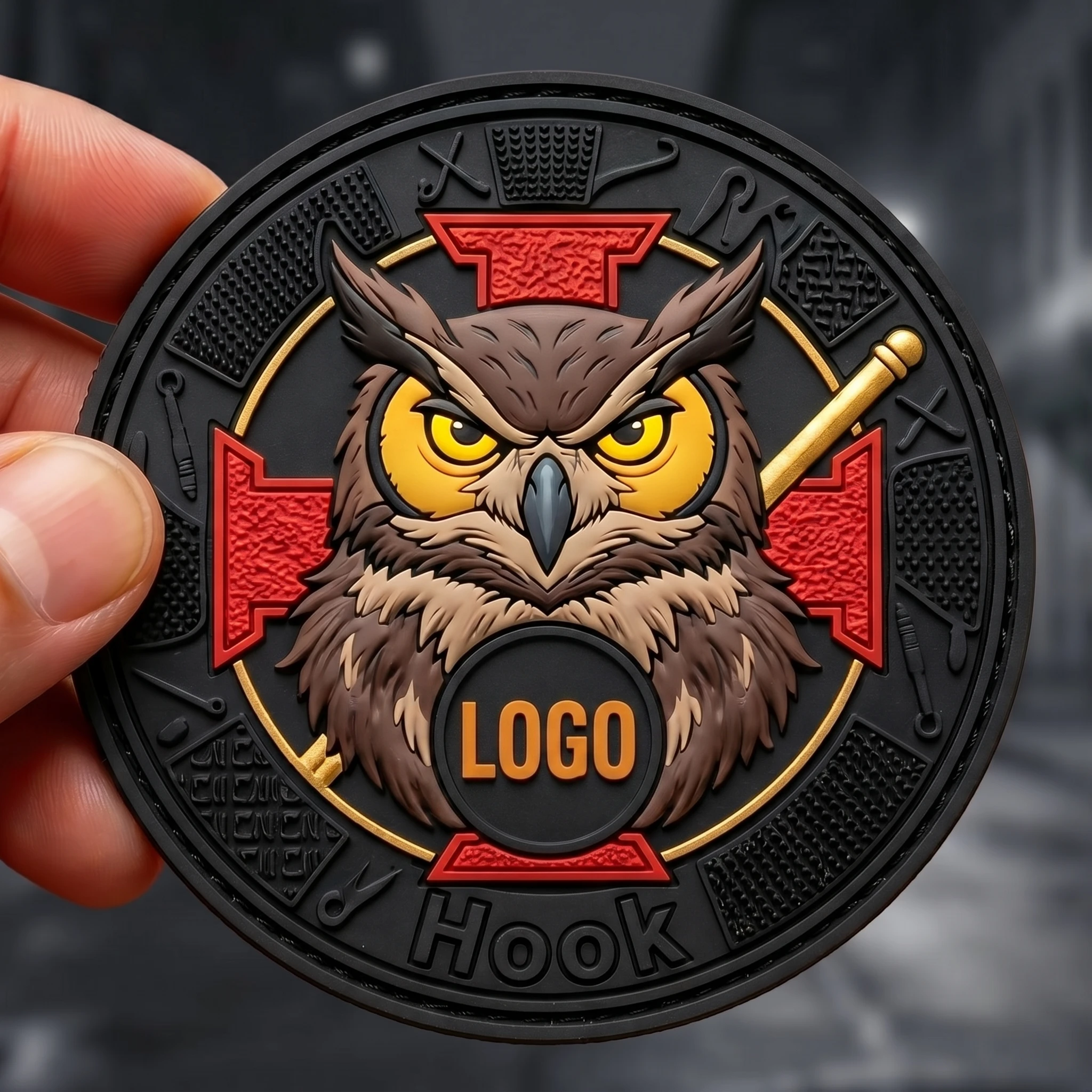 Parche termoadhesivo de PVC con logo personalizado en relieve - imagen 3