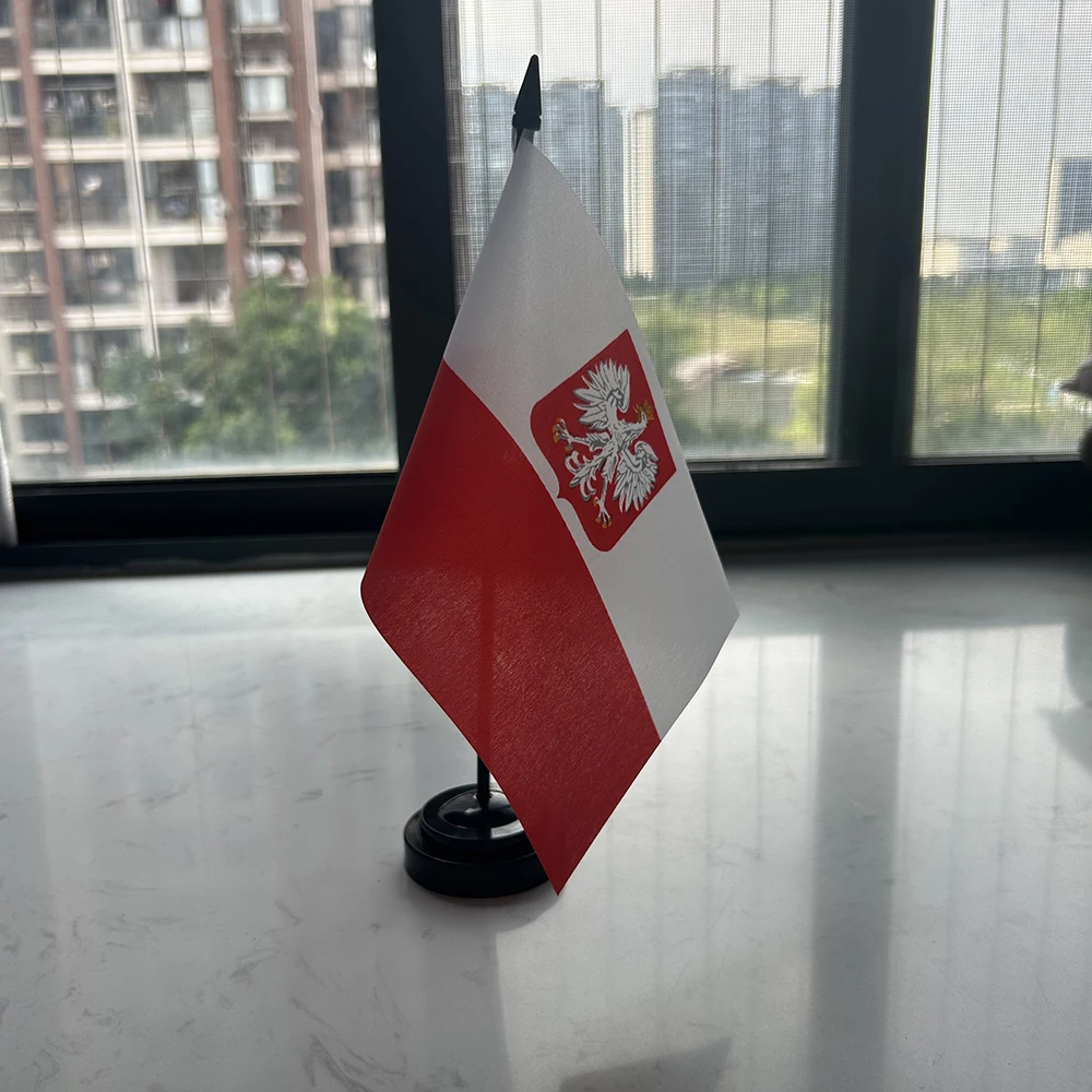 Bandera de escritorio águila República Polonia poliéster - imagen 2
