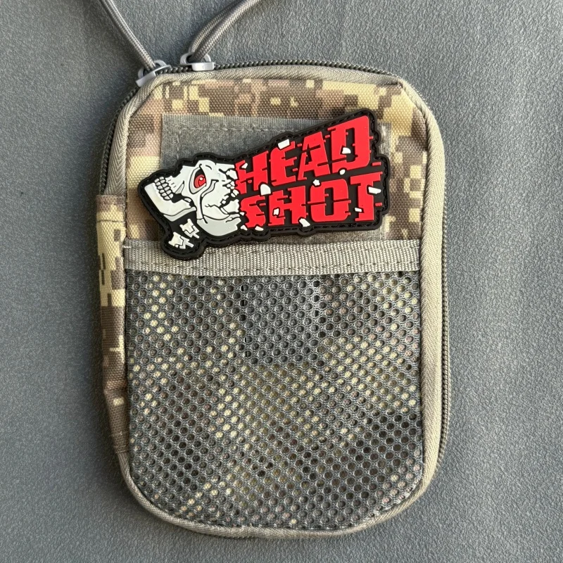 Headshot Parche Táctico Calavera PVC – Gancho y Bucle, Insignia Moral - imagen 5