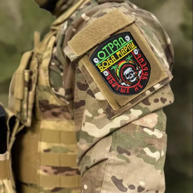 Parche táctico bordado escuadrón esqueleto con velcro para chaleco - imagen 5