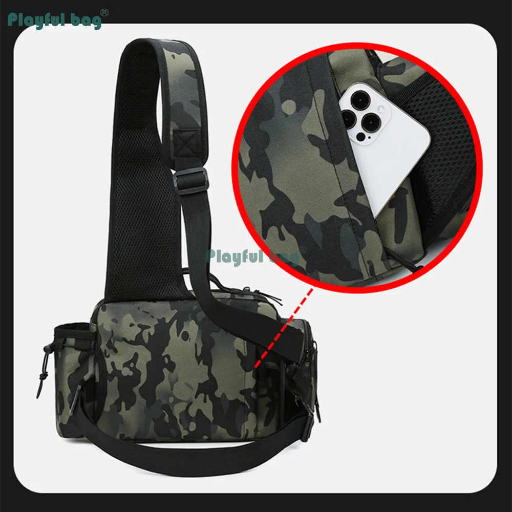 Bolsa de pesca con soporte para caña y diseño multifunción