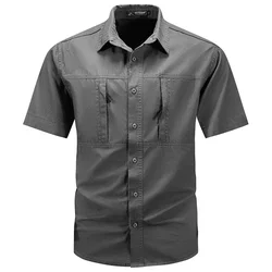 Camisa táctica manga corta hombre – Tejido ripstop secado rápido