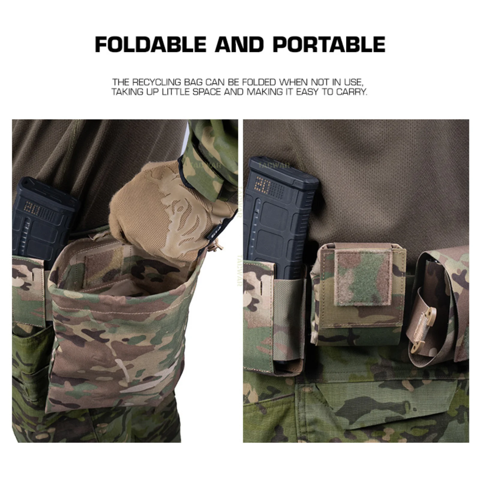Bolsa Táctica MOLLE Enrollable Recoge Cargadores – Airsoft, Tiro y Caza