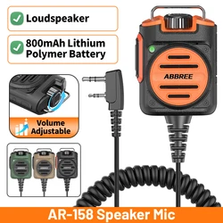 ABBREE AR-158 altavoz micrófono radio bidireccional con clip y volumen