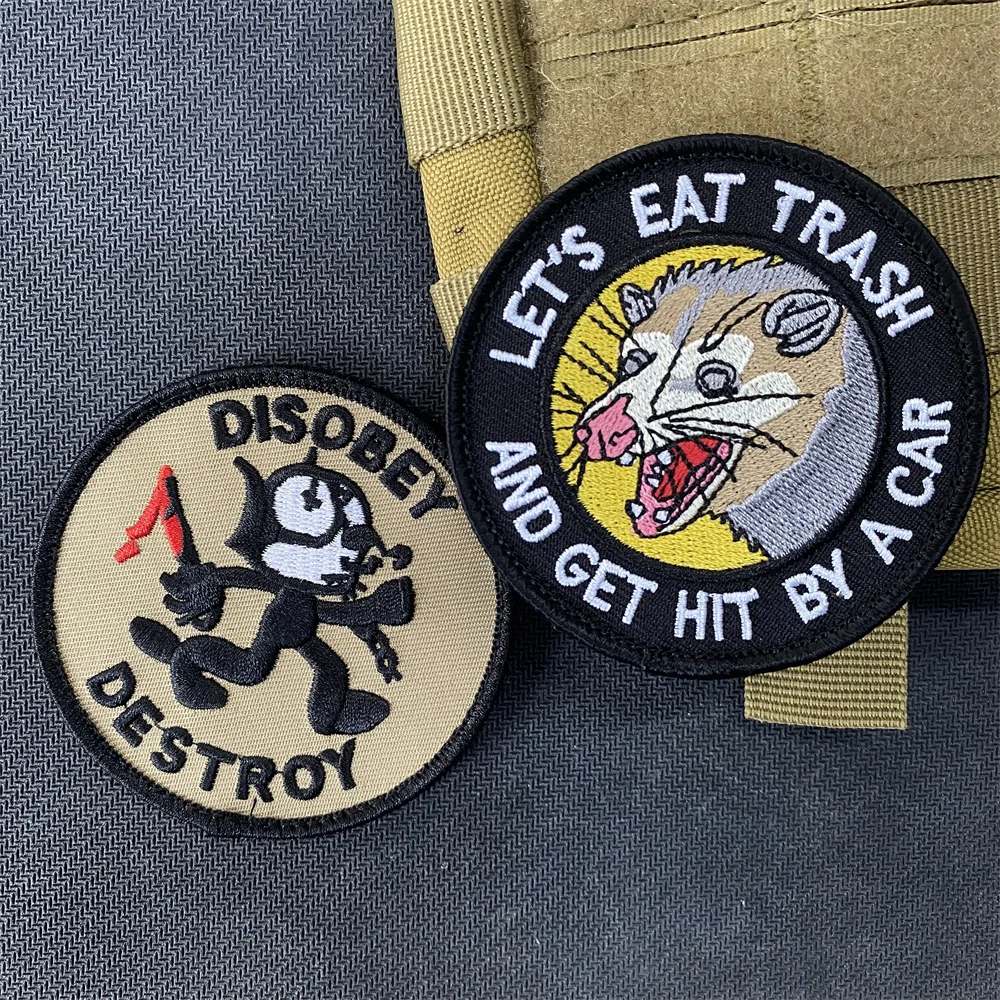 Parche morale Tomcat Disobey Destroy bordado táctico - imagen 3