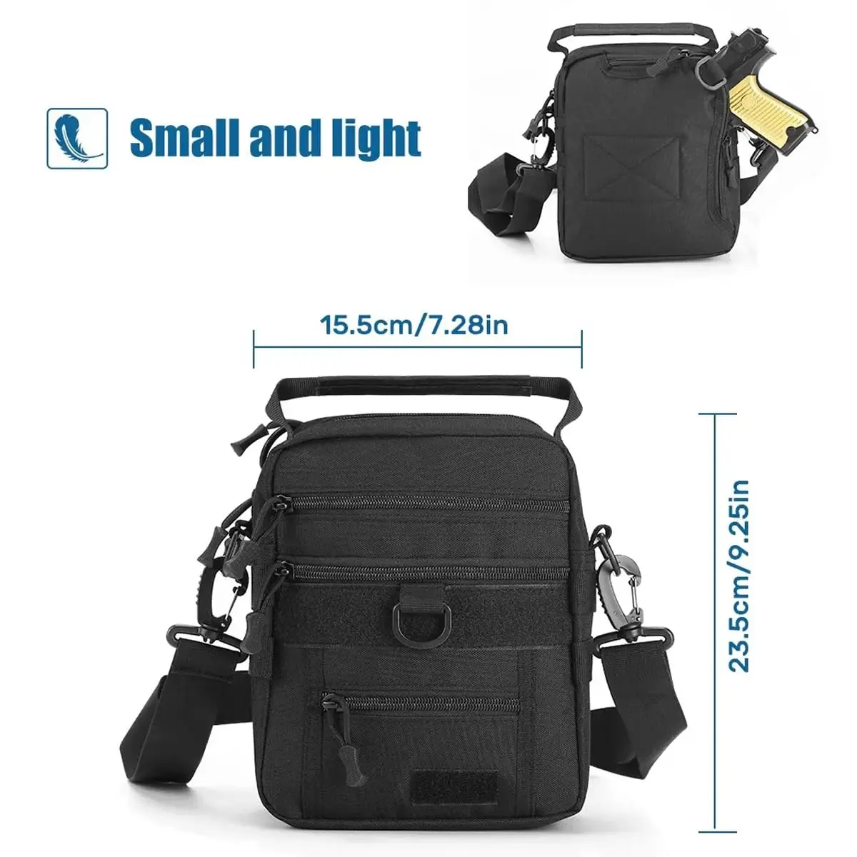 Bolso táctico bandolera compacto para pistola y caza - imagen 5