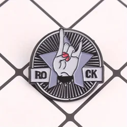 Pasador punk ROCK mano hueso blanco/negro puntas rojas estrella neón