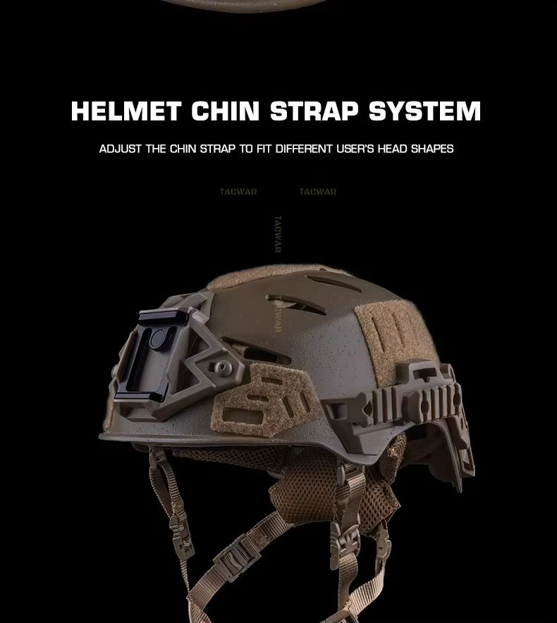 Casco táctico vista superior con sistema de ajuste