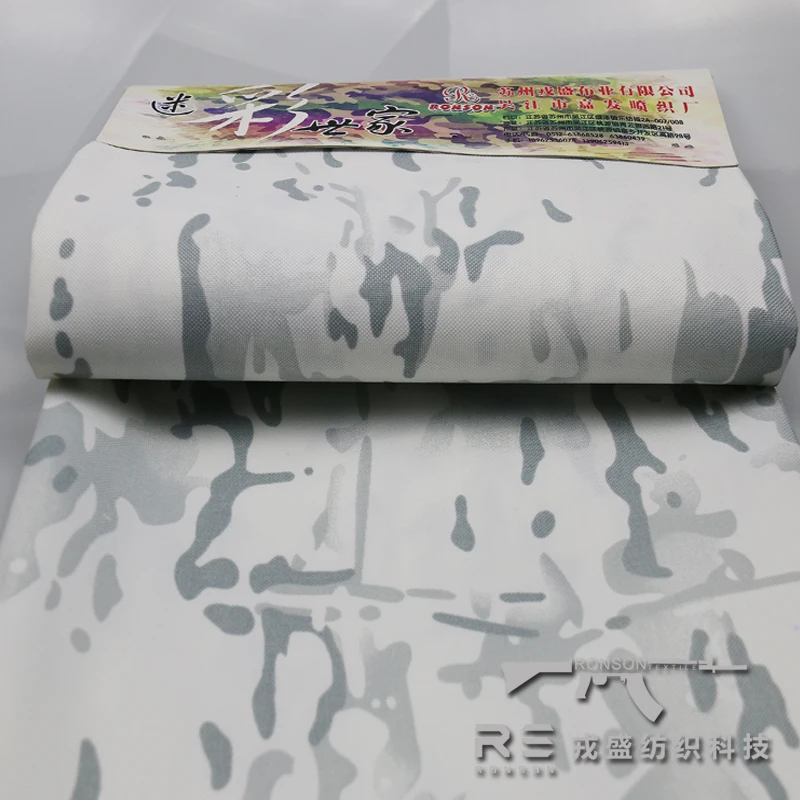 Tela táctica camuflaje nieve 1000D – Poliester PU impermeable