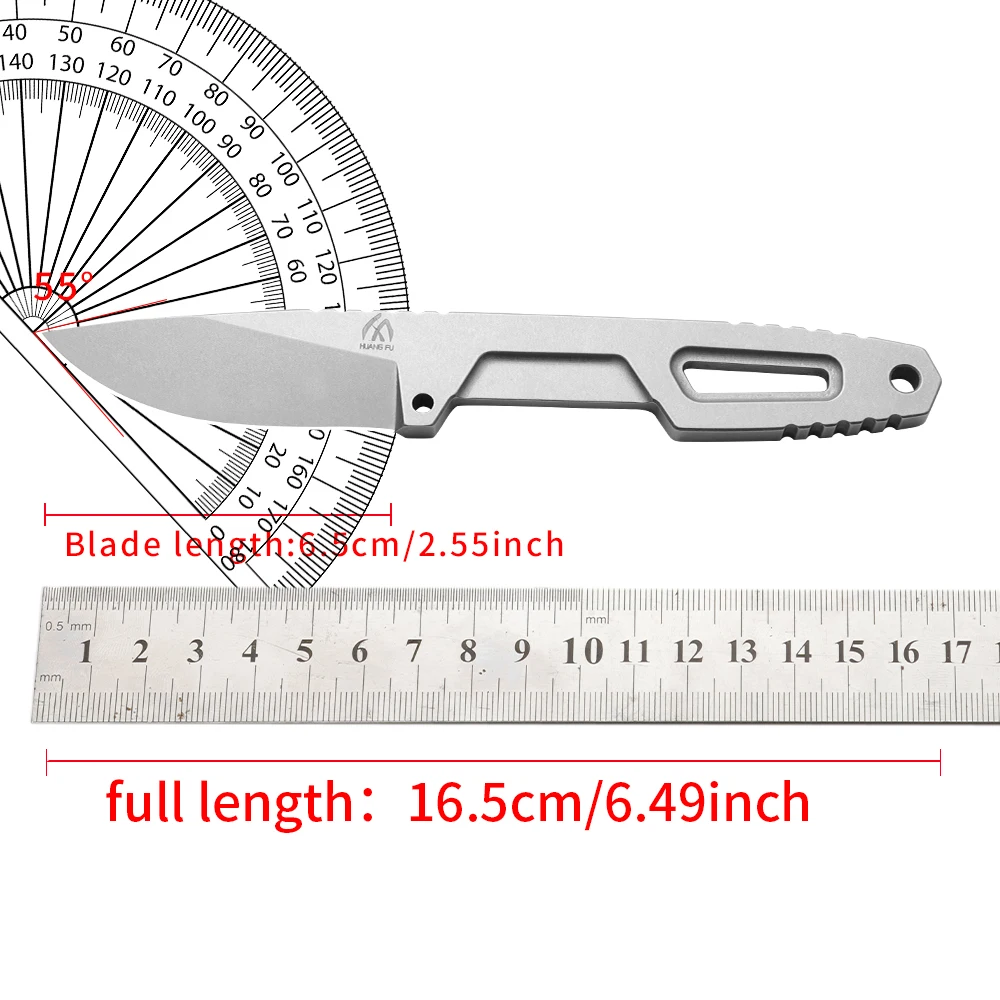 Cuchillo táctico fijo mini con funda para aire libre y supervivencia - imagen 4