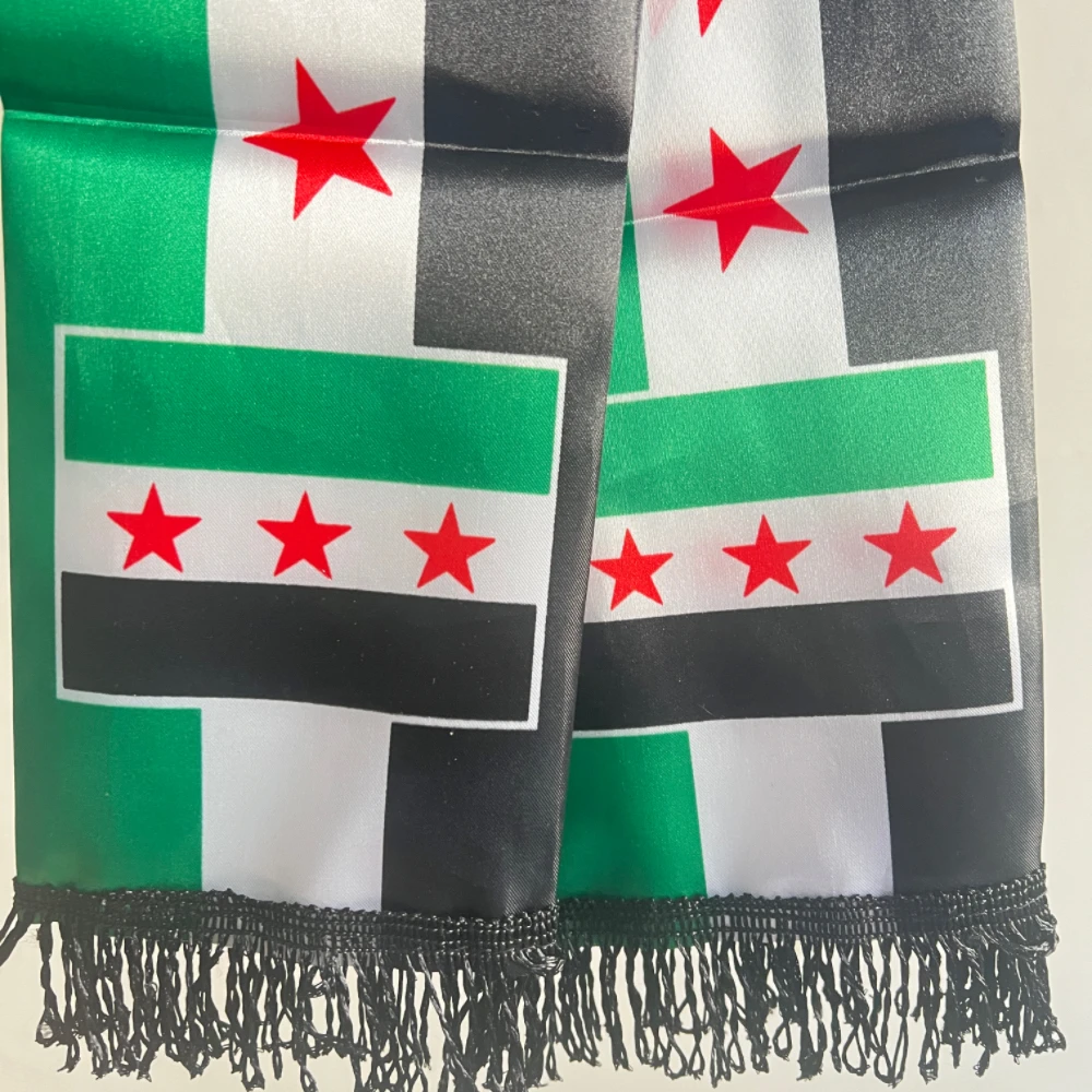 YIXIN bufanda siria bandera tres estrellas algodón decoración eventos - imagen 3