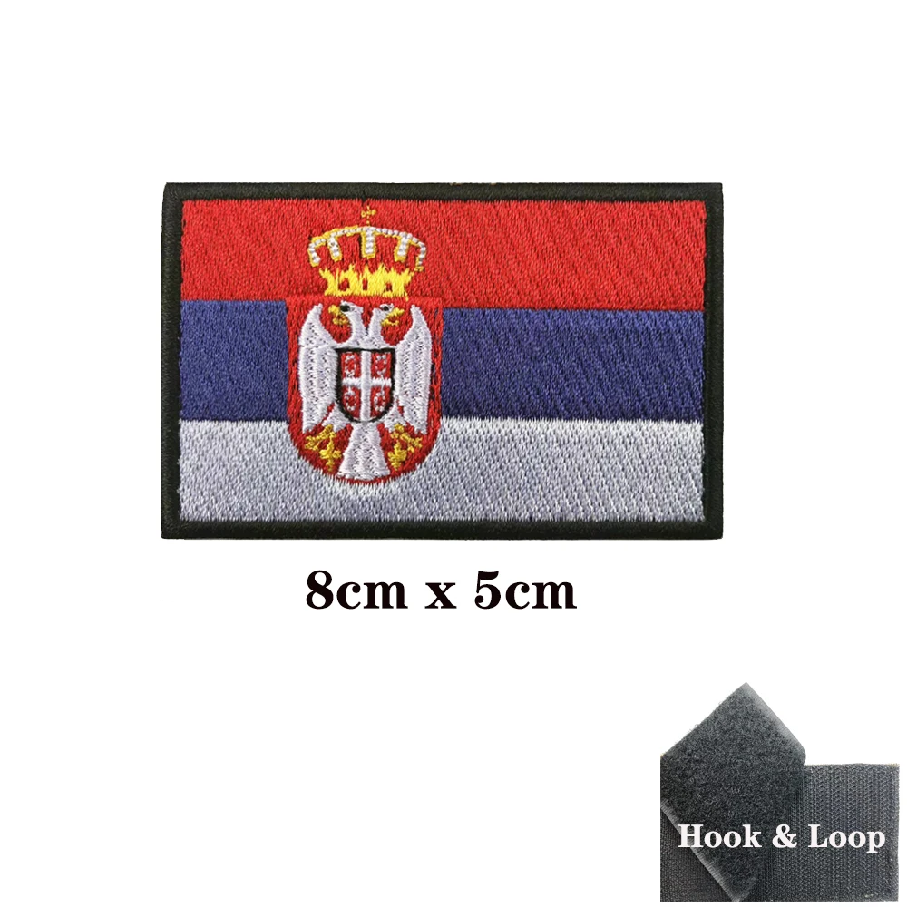Parche táctico bordado bandera Serbia morale patch para velcro - imagen 3