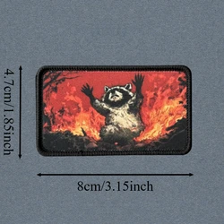 Parche táctico mapache Hellfire con velcro gancho y bucle brazalete