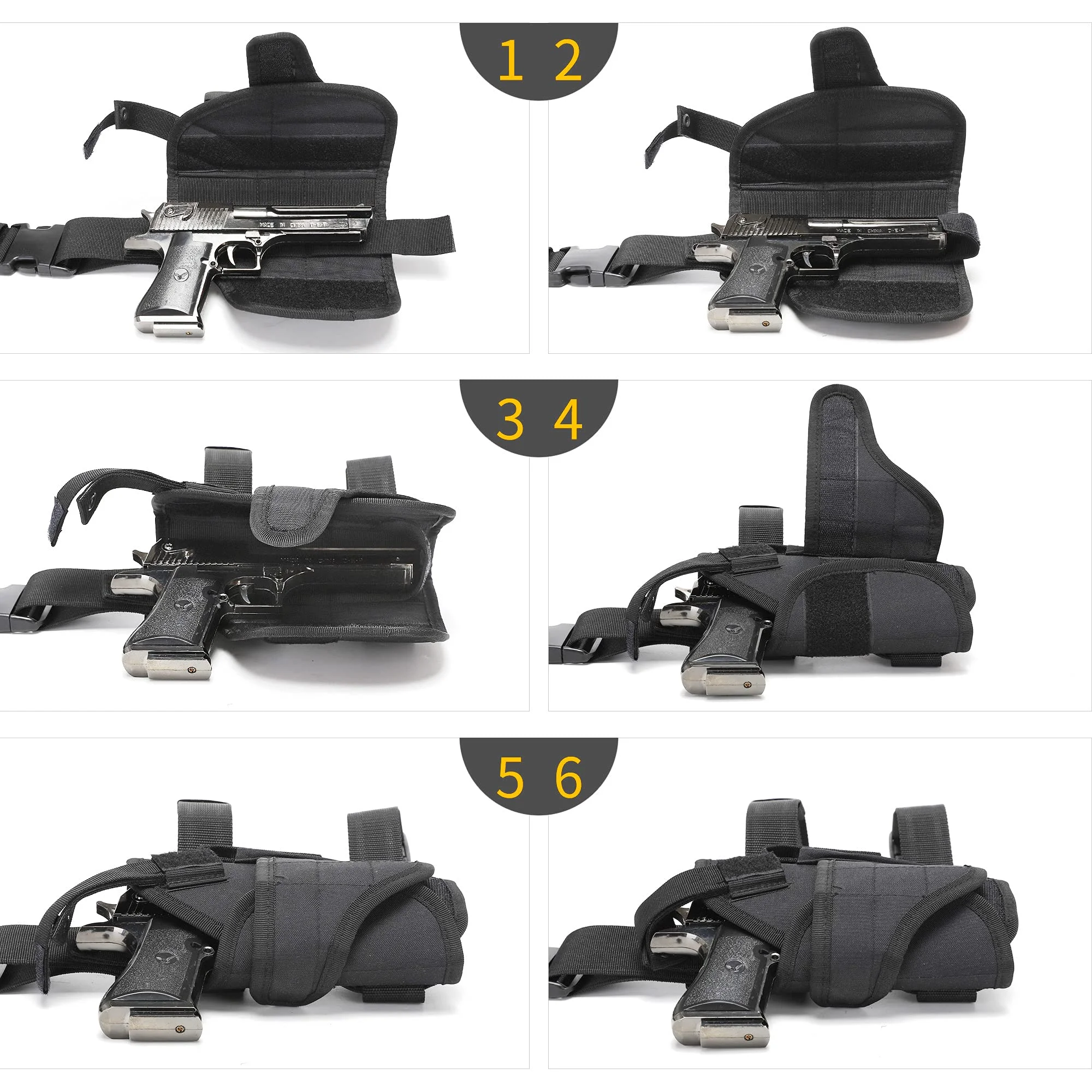 Funda táctica pierna caída pistola Airsoft diestro con bolsa cargadores - imagen 4
