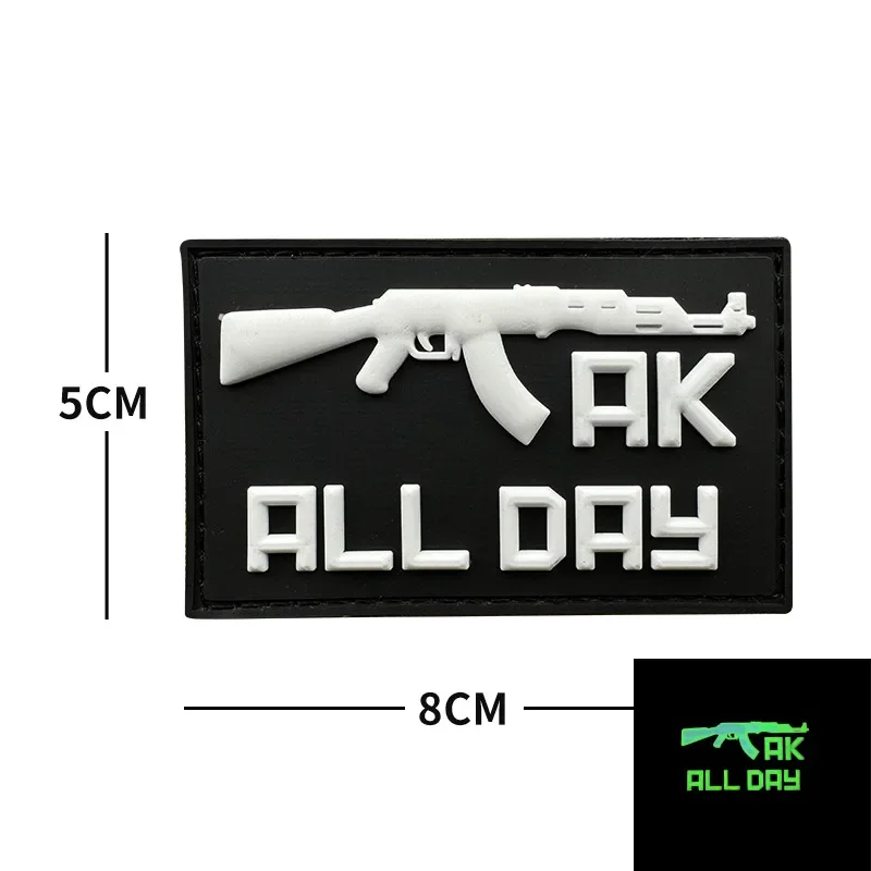 Parche PVC AK Rifle táctico con velcro para mochila y ropa