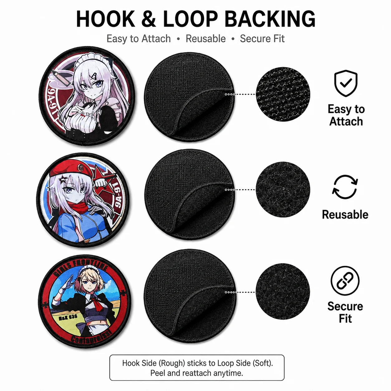 Parche táctico de anime con velcro para mochila y ropa - imagen 2