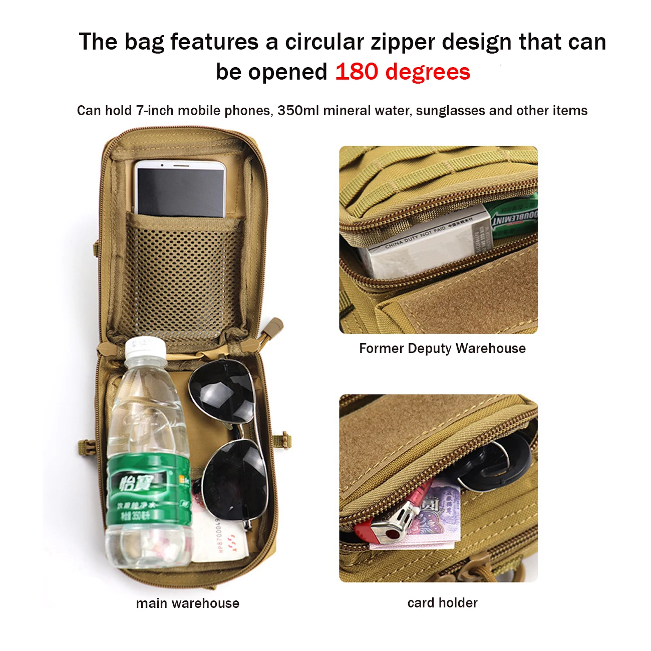 Bolso cruzado táctico exterior con correas anchas ajustables - imagen 4