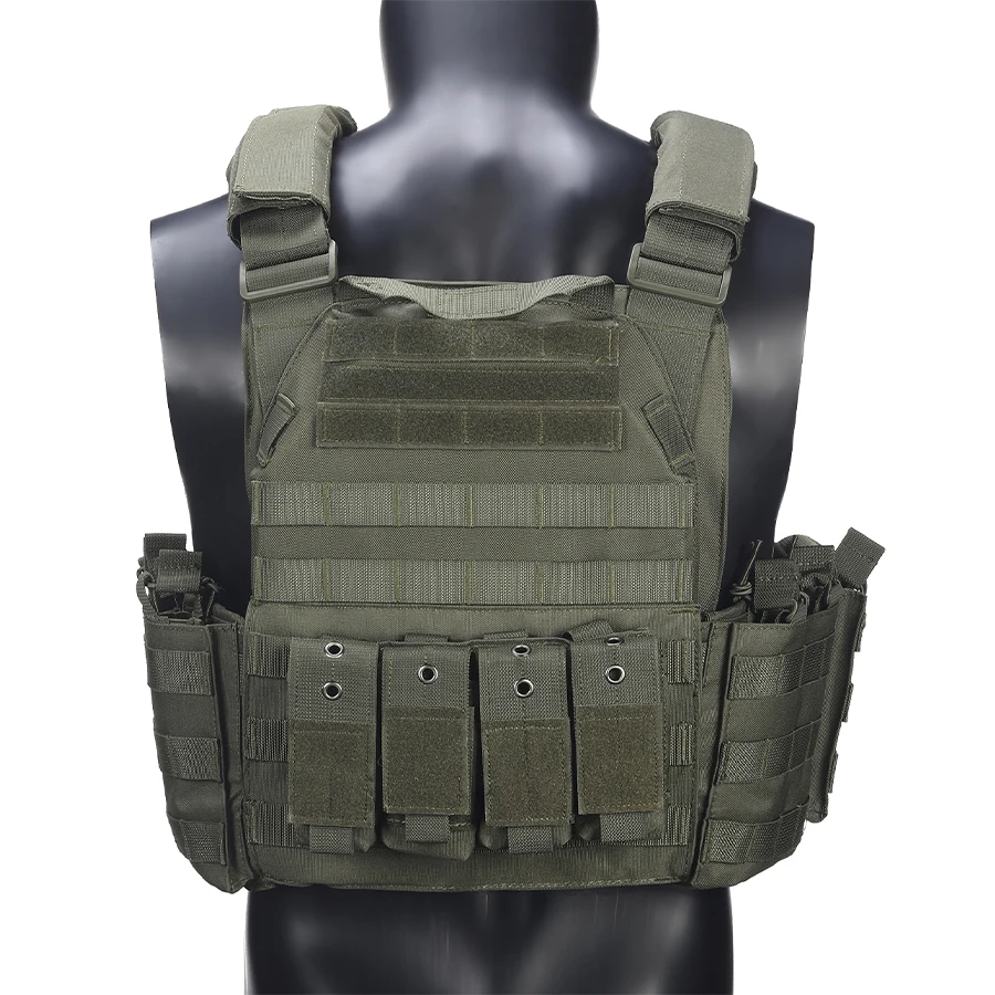 Chaleco táctico liberación rápida MOLLE bolsa triple frontal resistente - imagen 4
