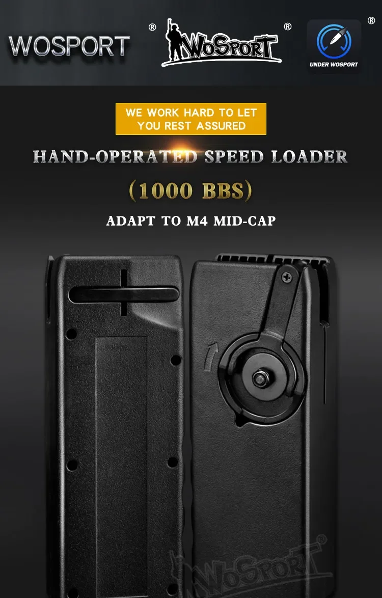 Cargador rápido con manivela para balines BB M4
