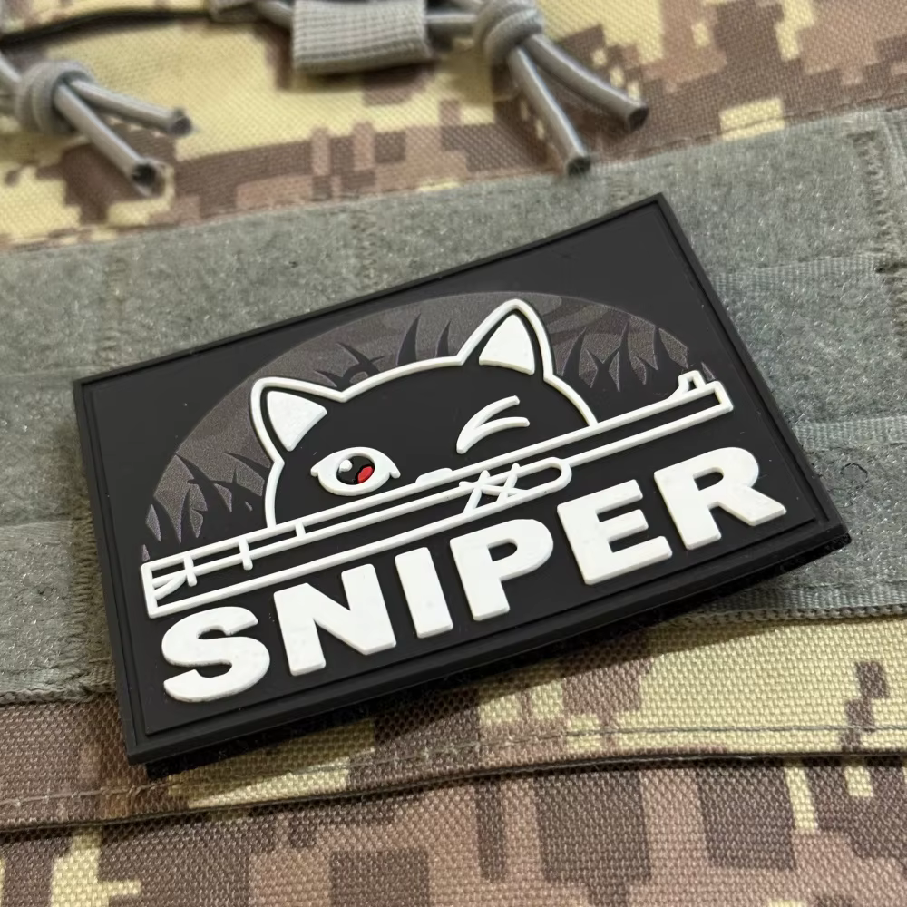 Parche táctico PVC SNIPER Gato Negro moral militar gancho-bucle - imagen 5