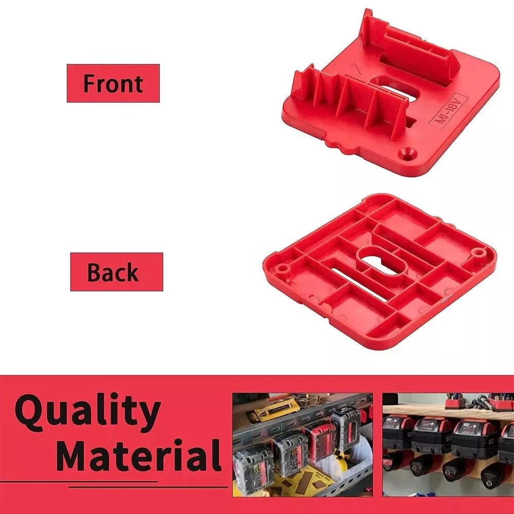 Milwaukee M18 soporte de pared batería 18V con tornillos y estante - imagen 2