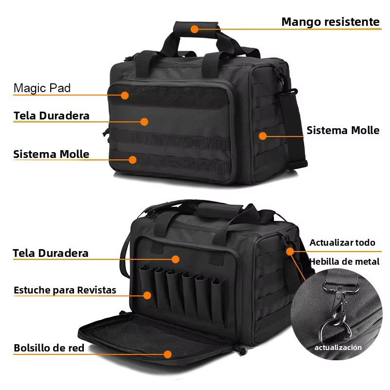 Mochila táctica MOLLE 600D para caza y accesorios para cámara
