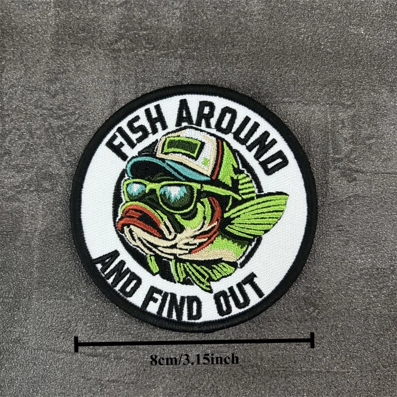 Parche de moral bordado Fish Around and Find Out con velcro - imagen 5