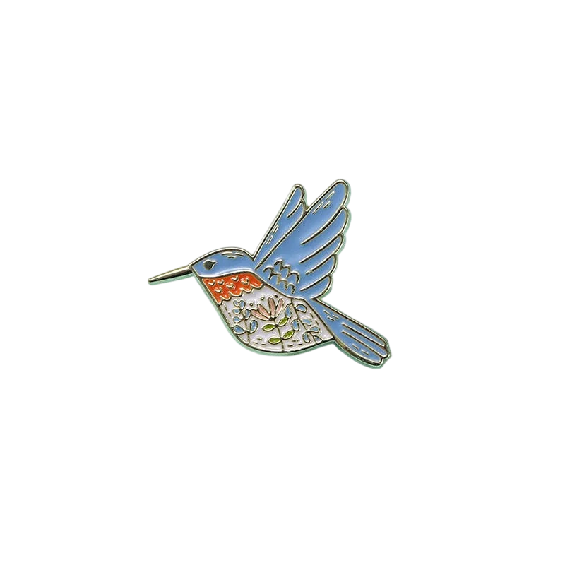 Pins de esmalte de animales rana, camaleón y colibrí para solapa - imagen 5
