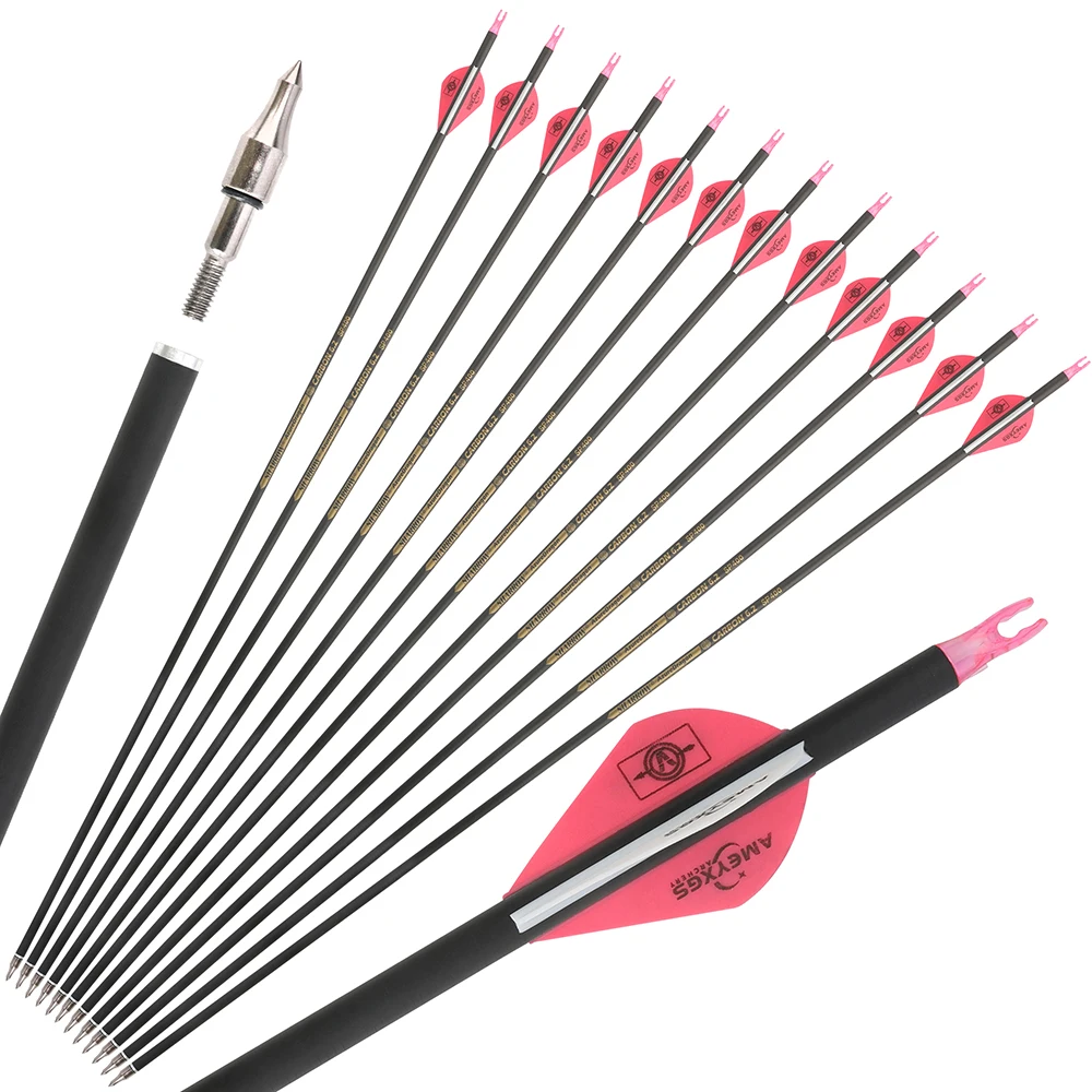Flechas de carbono Spine500 ID6,2 para arco recurvo y compuesto - imagen 2