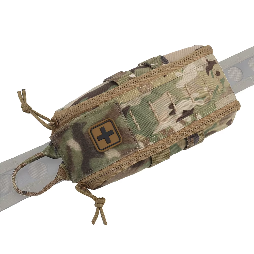 Bolsa IFAK táctica con MOLLE, lengüeta de tracción y cremallera YKK
