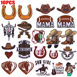 Parches bordados Western Cowboy botas caballo planchar