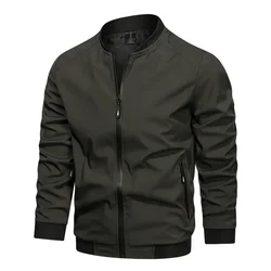 Chaqueta táctica hombre cuello alto ripstop color sólido