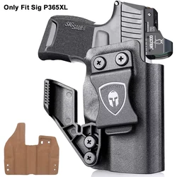 SIG P365XL Funda Kydex IWB cuero, corte óptica y garra diestra