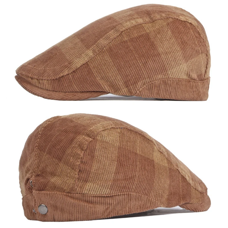 Boina vintage de pana en espiga para hombre con visera taxista - imagen 4
