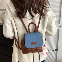 Mochila outdoor mujer retro color sólido casual para viaje entretiempo