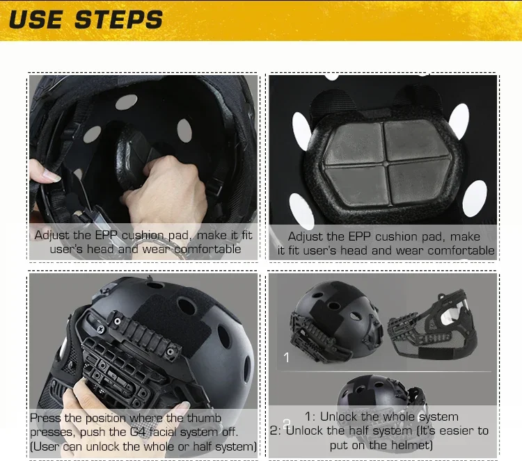 Casco con diseño de protección completa