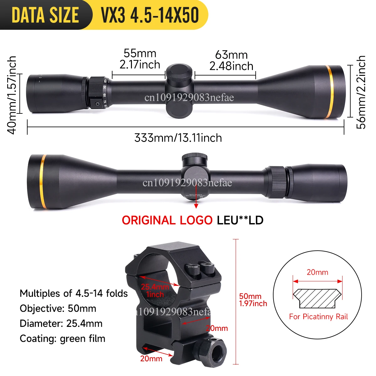 Mira telescópica táctica VX-3 para riel Picatinny/Weaver - imagen 3