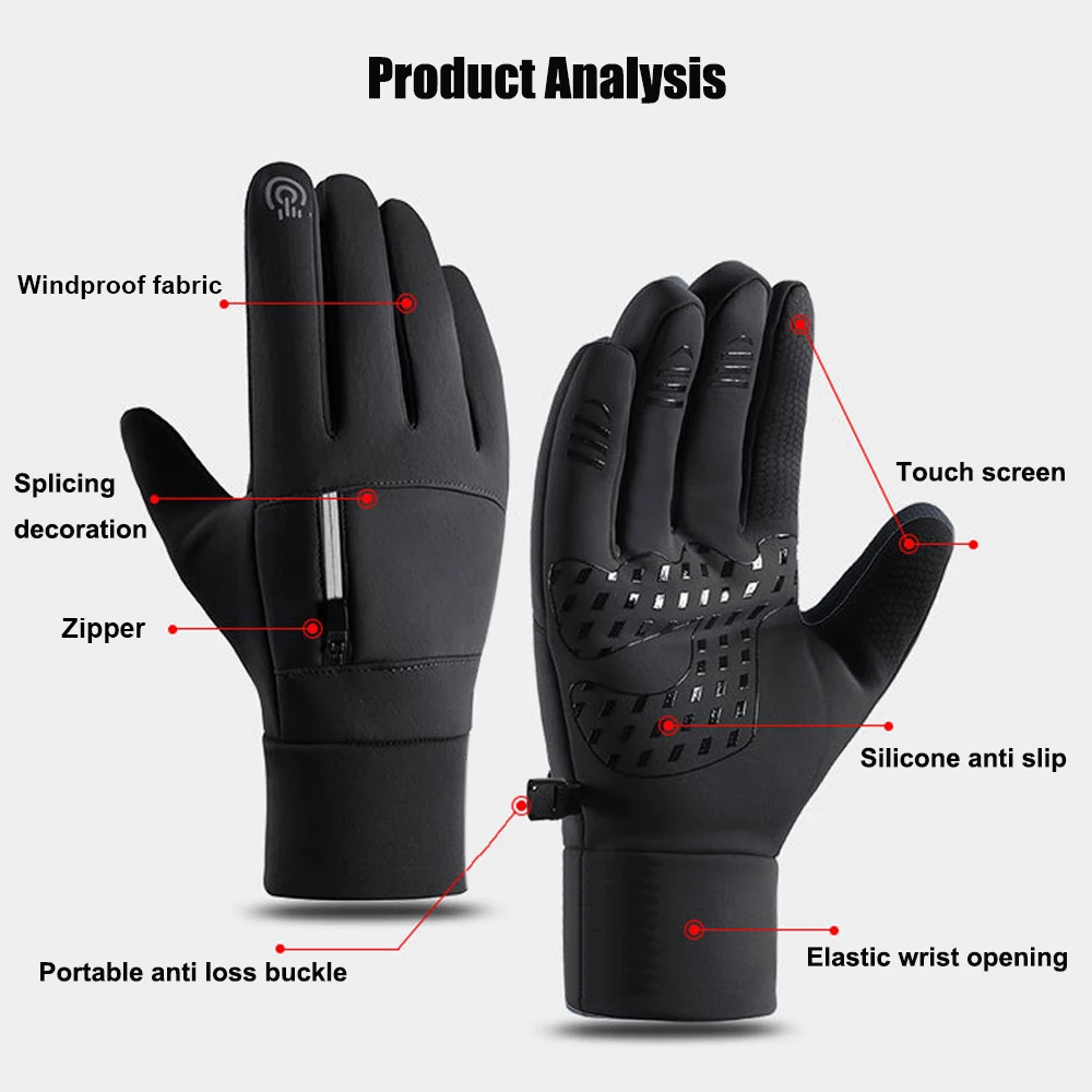 Guantes táctiles invierno a prueba de viento cálidos – para pantalla - imagen 5