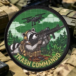 Parche táctico con gancho y bucle mapache soldado – moral