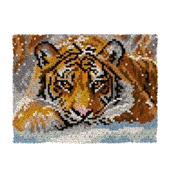 Kit de cojín de ganchillo tigre y leopardo bordado
